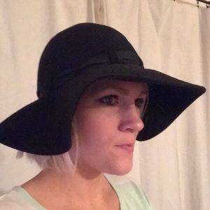 Charlotte Russe Black Wool Floppy Hat